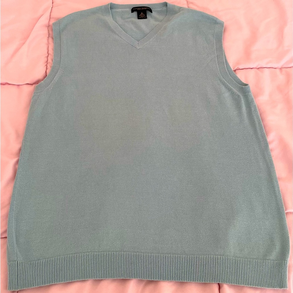 Banana Republic men’s baby blue 100% pima cotton academia vest sweater, size M